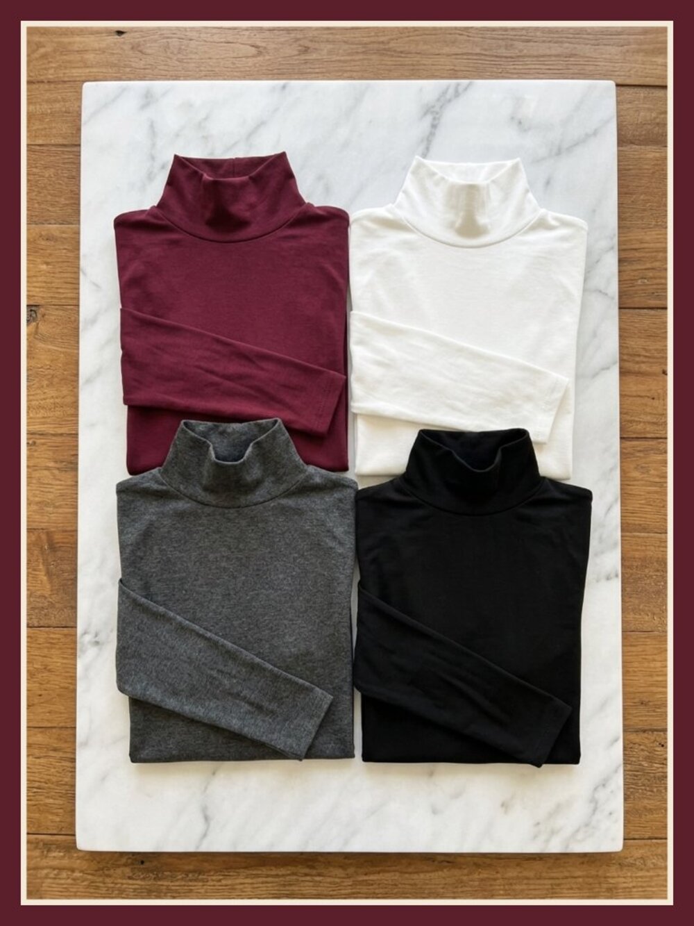 Women's Slim Fit Long Sleeve Turtleneck Base Layer Shirt 4 Pack